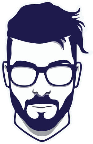 Skoongeskeerde Baard Logo Vektorkuns — RedMagic Table Muurpapier