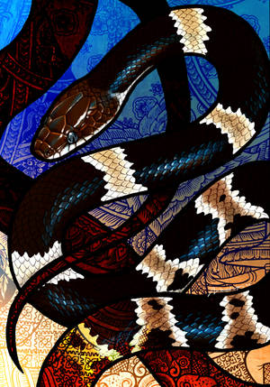 Skubberige Slange Patroon Tapisserie Muurpapier — Oppo Pad 6 Muurpapier
