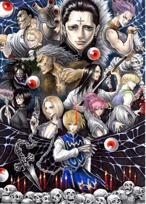 Skull art Phantom Troupe agtergrond — IQOO Pad5c Muurpapier