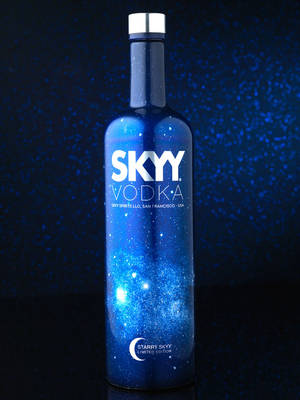 Skyy Vodka Sterrehemel Variant — Donkerblou Muurpapier