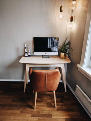 Sluikse Estetiese Mac-opstelling met Warm Ligte — Estetiese mac Muurpapier