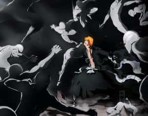 Anime Fight prente — Anime baklei Muurpapier