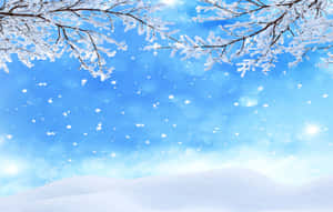 Winter Sneeu Agtergrond — Winters Estetika Muurpapier