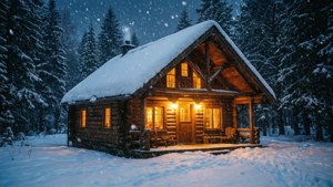 'n Warm en gesellige kajuithuis-agtergrond vir 1280x720 winterliefhebbers.