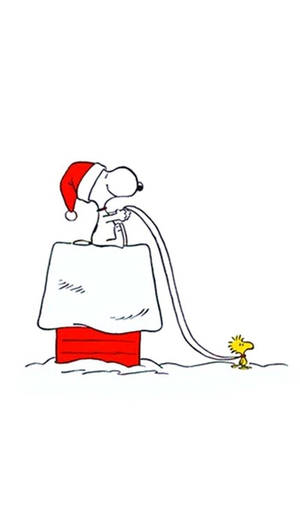Snoopy Kersfees Wit Agtergrond — Snoopy kersfees Muurpapier