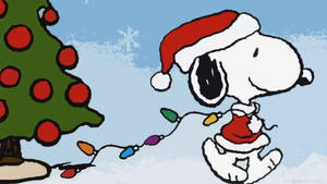 Snoopy Kersfeesliggies Agtergrond
