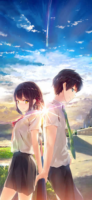 Soet Anime Your Name.2016 film — Oulik anime GIF Muurpapier