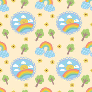 Oulike Dinge — Pastel reënboog Muurpapier