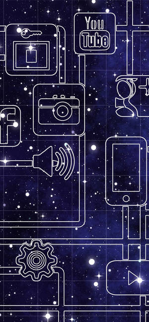 Sosiale Media Meetkundige Lyne — iPhone Xs Max Muurpapier