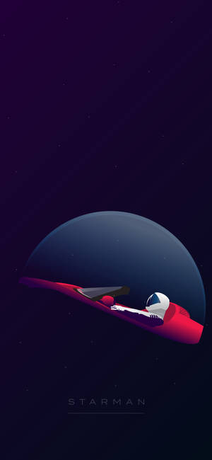 SpaceX Starman digitale kuns agtergrond — iPhone 18 Pro Max Muurpapier