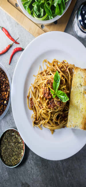 iPhone X Pasta Agtergrond — iPhone 13 Mini Muurpapier