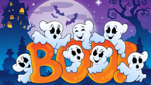 Speelse spook spot Halloween-agtergrond