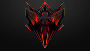 AMOLED-agtergrond van 'n speletjie-logo in skakerings van swart en rooi.