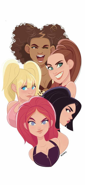 Spice Girls Spotprent Kuns foonagtergrond — Pixel 9 Pro Muurpapier