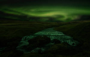 Spoggerige Groen Aurora Borealis Donker 4k