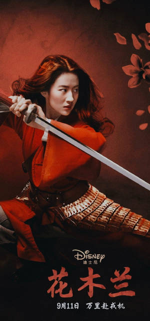 Mulan-filmplakkaat-agtergrond — iPhone 13 Pro Max Muurpapier