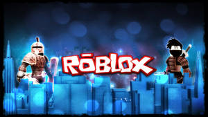 Koel en artistieke agtergrond van Roblox-voorblad met neon-estetiese styl.