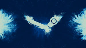 Steam-speletjie-logo met wit verf 4K-agtergrond.