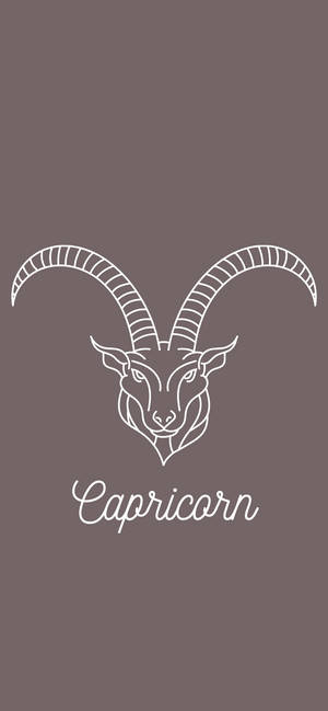 Steenbok Minimalistiese Koptekening-agtergrond — iPhone 12 mini Muurpapier