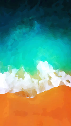 iPhone 11 verfkwas strand kunswerk-agtergrond. — iPhone 11 Muurpapier