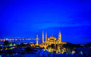 Sultan Ahmed-moskee Istanboel Blou Aand