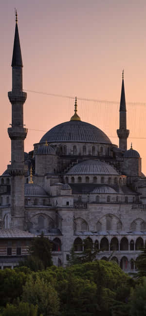 Sultan Ahmed Moskee iPhone Sonsondergang — Vivo X Muurpapier