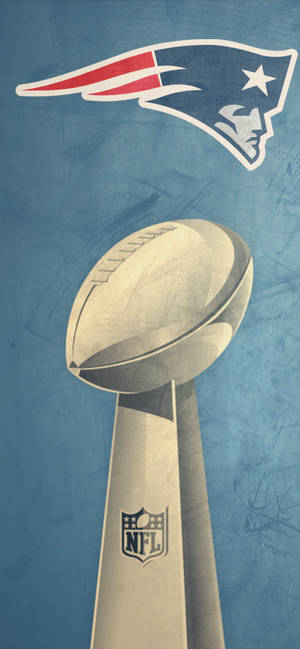 Super Bowl-trofee en die Patriots selfoonagtergrond — iPhone 14 Plus Muurpapier