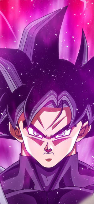 Super Saiyan Goku Swart iPhone-kuns — Galaxy S25 FE Muurpapier