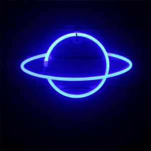 Neonblou Estetiese Prente — Neon blou Muurpapier
