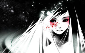 Swart en Wit Anime Rooi Oog Grimering