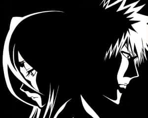 Swart en Wit Anime Toneel