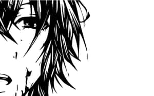 Swart en Wit Anime Karakter Agtergrond — Donker anime GIF Muurpapier