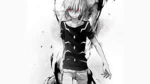 Swart en Wit Anime-toneel — Anime landskap GIF Muurpapier