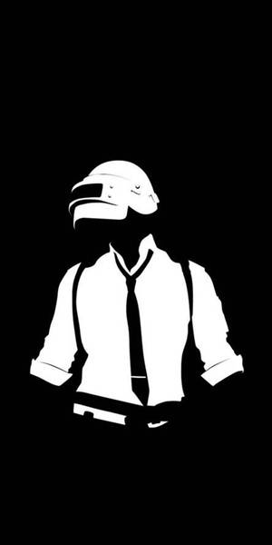 Swart en Wit PUBG Logo — 18:9 Muurpapier