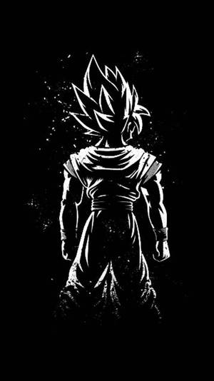 Swart Goku-foon in Monochroom — Swart goku Muurpapier