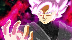 Swart Goku met Helder Pienk Hare — Swart goku Muurpapier