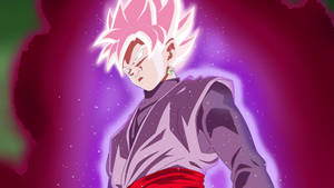 Swart Goku met Pienk Glinsterende Aura — Swart goku Muurpapier