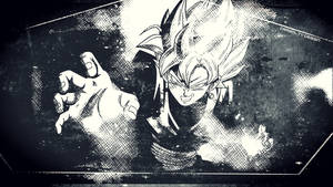 Swart Goku Minimalistiese Illustrasie — Swart goku Muurpapier