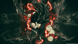 Swart Goku Super Saiyan Drie Vorm — Swart goku Muurpapier