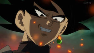 Swart Goku wat manies grinnik — Swart goku Muurpapier