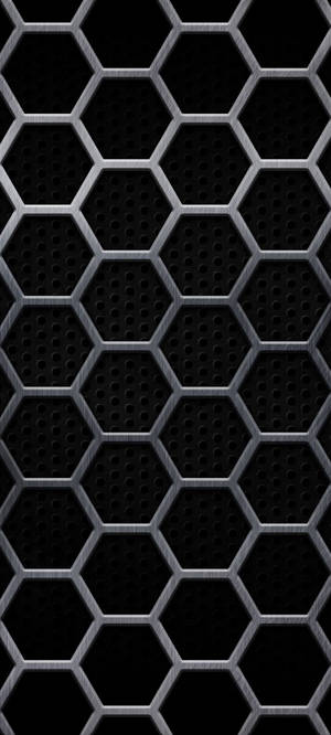Swart iPhone heksagonmaas agtergrond — Pixel 10 Muurpapier