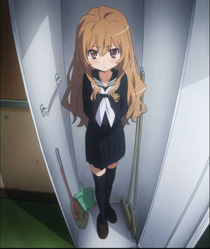 Toradora Taiga Aisaka In Kas-agtergrond. — Motorola Razr Ultra 2026 Muurpapier