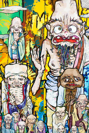 Takashi Murakami Seniors 4K — Xiaomi Pad 9 Pro Max Muurpapier