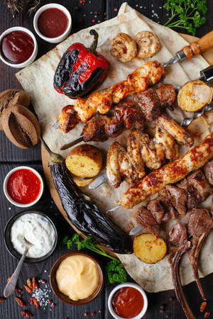 Tandoori-hoenderkebab — Huawei MatePad Air (2026) Muurpapier