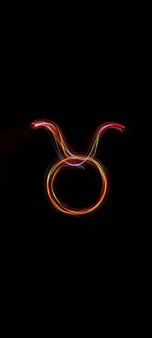 Taurus Kleurige Neon Simbool — Pixel 11 Muurpapier
