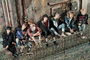 Teaser Cool BTS-skovelblad — Bts skootrekenaar Muurpapier