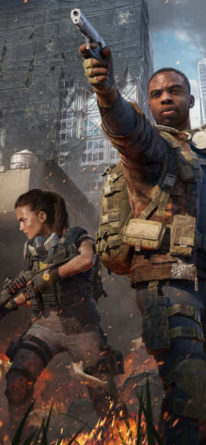 Iphone Xs Max The Division Agtergrond — POCO M Muurpapier