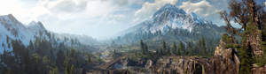 2489x700 WITCHER 3 WILD HUNT fantasie aksie veg vegter donker plakkaat dubbel — 32:9 Muurpapier