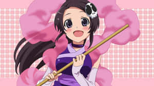 The World God Only Knows Skull Haarknip — Pienk anime estetiese Muurpapier