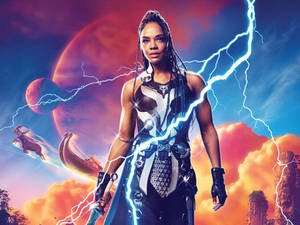 Thor Liefde en Donder Brunnhilde Valkyrie-agtergrond — Thor love and thunder GIF Muurpapier